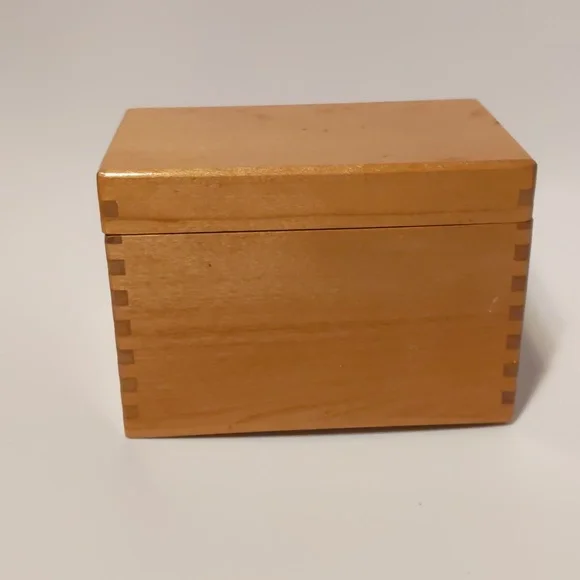 The Redbird Line Canister Recipe Box VTG Japanese Wood Box - Picture 3 of 9